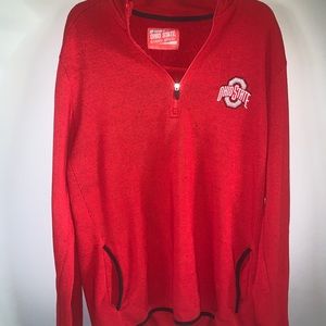 Ohio State University Authentic Apparel Men's 1/4 Zip Fleece Jacket Large
